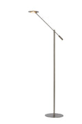 Lucide ANSELMO LED læselampe til gulv, dæmpbar 9W 3000K, 100-240V, IP20, metal, satin nikkel finish