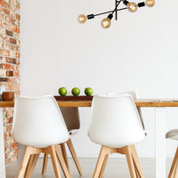 Lucide LESTER loftlampe, 6xE27 fatninger, 220-240V, dæmpbar, moderne metaldesign i Mat Sort, IP20