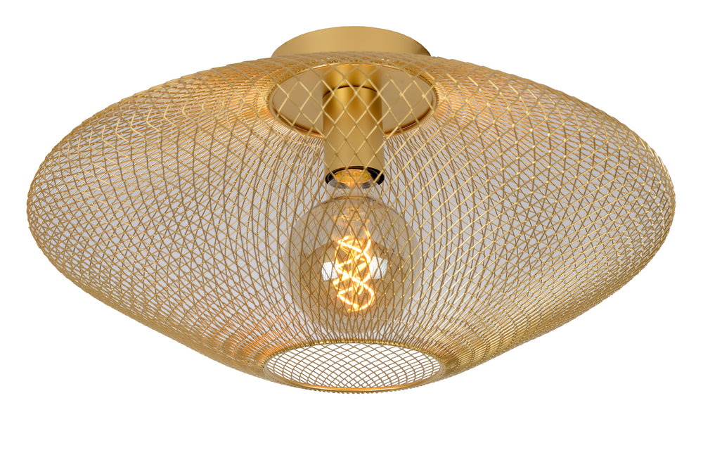 Lucide MESH loftlampe, 1xE27, maks. 40W, IP20, Sandy Gold metal, 450x450x240mm moderne design