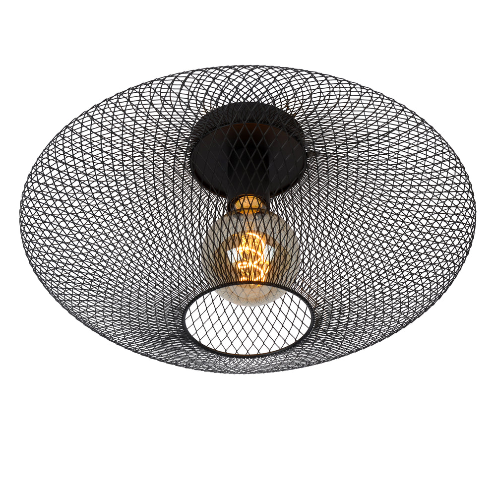 Lucide MESH loftlampe Ø45cm, E27 fatning, 220-240V, maks. 40W, metal mat sort, IP20 moderne design