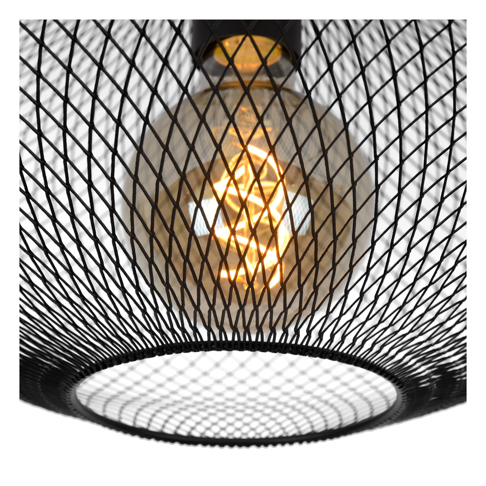 Lucide MESH loftlampe Ø45cm, E27 fatning, 220-240V, maks. 40W, metal mat sort, IP20 moderne design