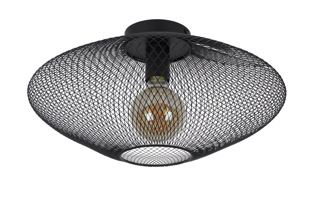 Lucide MESH loftlampe Ø45cm, E27 fatning, 220-240V, maks. 40W, metal mat sort, IP20 moderne design