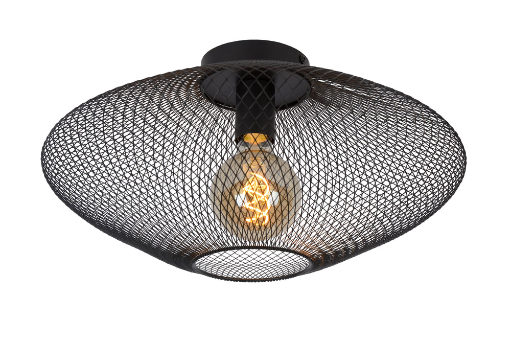 Lucide MESH loftlampe Ø45cm, E27 fatning, 220-240V, maks. 40W, metal mat sort, IP20 moderne design