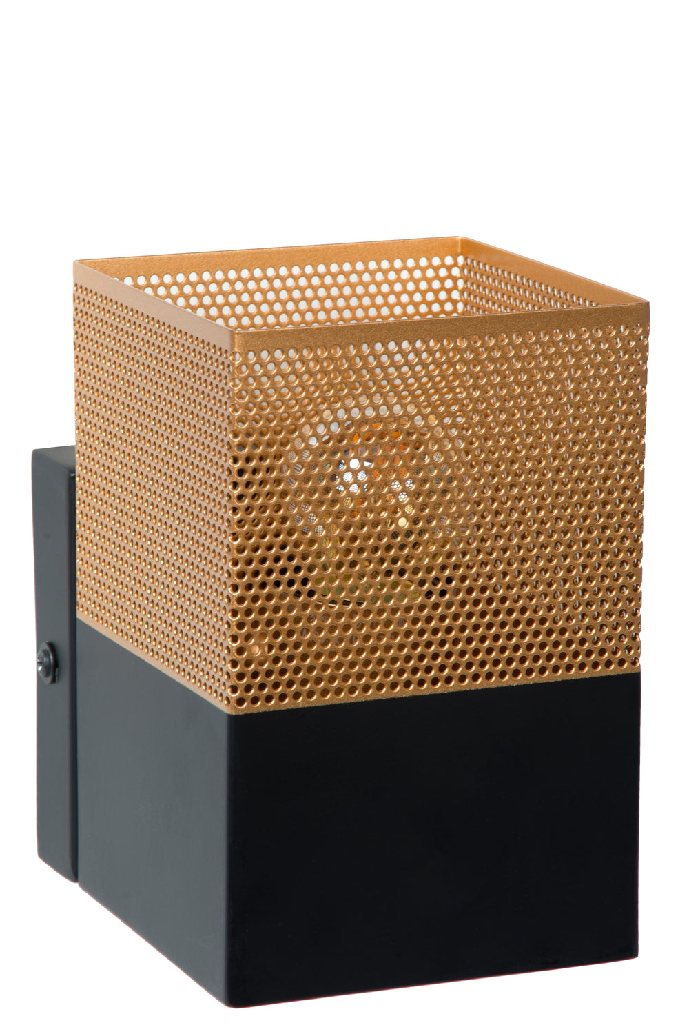 Lucide RENATE wall light, 1xE27 socket, 40W max, metal, matt black and gold, 220-240V, IP20