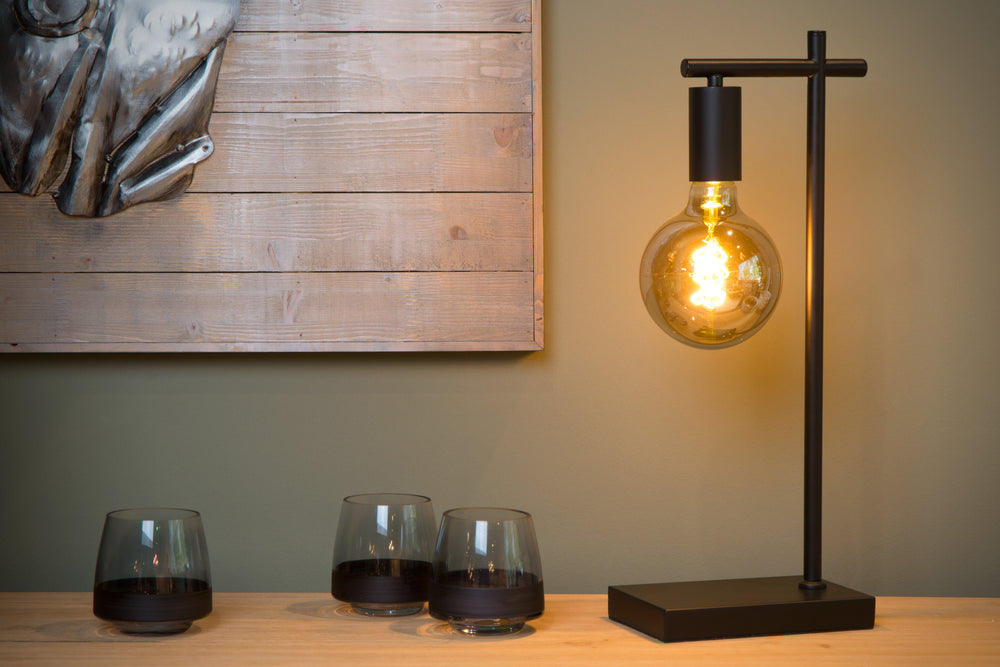 Lucide LEANNE bordlampe, E27 fatning, maks. 40W, 220-240V, IP20, moderne mat sort metal, 52 cm højde