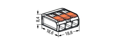 Wago forbindelsesklemme 3-gangs 4mm² IP20 221-413 50 styk til nem kabelstyring