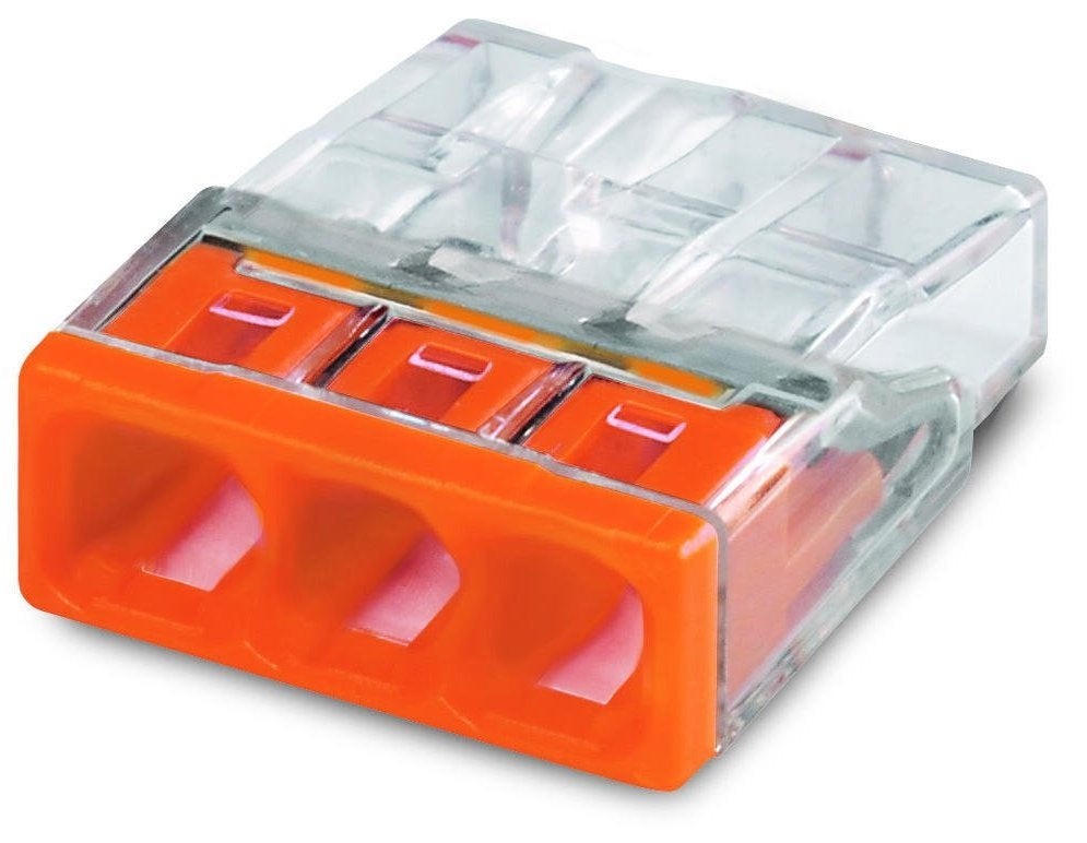 WAGO LED forbindelsesstik 3-vejs 0.5-2.5mm² IP20 CE RoHS 220-240V pålidelig hurtig forbindelse 100 stk