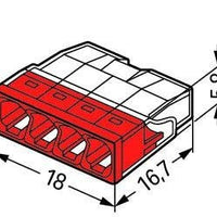 Wago lasklem 4-polet 0,5-2,5 mm² med IP20 til næsten støvtætte installationer - sæt af 100 stykker, CE & RoHS mærkning