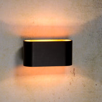 Lucide XERA væglampe, moderne ovalt design, 1xG9 fatning, uplight & downlight, Aluminium Sort, IP20
