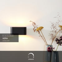 Lucide XERA væglampe, moderne ovalt design, 1xG9 fatning, uplight & downlight, Aluminium Sort, IP20