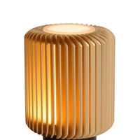 Lucide TURBIN LED bordlampe 5W 3000K Satin Guld moderne metal cylinderdesign med ledningskontakt IP20