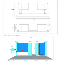Lucide LENNERT LED bathroom ceiling spotlight, 2x5W GU10 dimmable, 3000K, IP44, Sand Matt Black