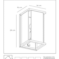 Lucide CLAIRE LED væglampe Antracit, 1xE27, IP54, med bevægelses- og dag/nat sensor, 220-240V