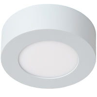 Lucide BRICE LED badeværelsesloftlampe, rund 8W 3000K dæmpbar, IP44 Hvid Ø117mm