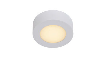 Lucide BRICE LED badeværelsesloftlampe, rund 8W 3000K dæmpbar, IP44 Hvid Ø117mm