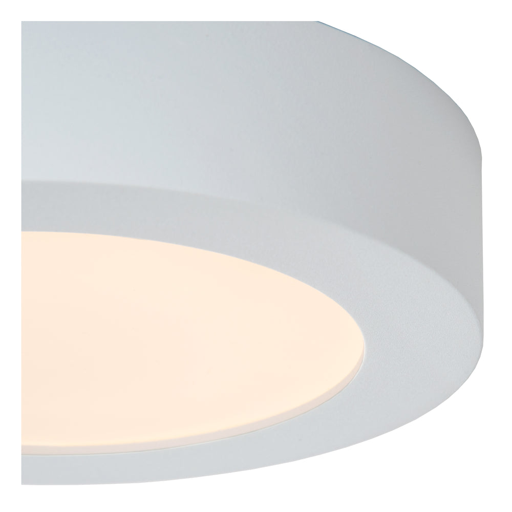 Lucide BRICE LED badeværelsesloftlampe, rund 18cm, dæmpbar 12W 3000K, IP44 Hvid