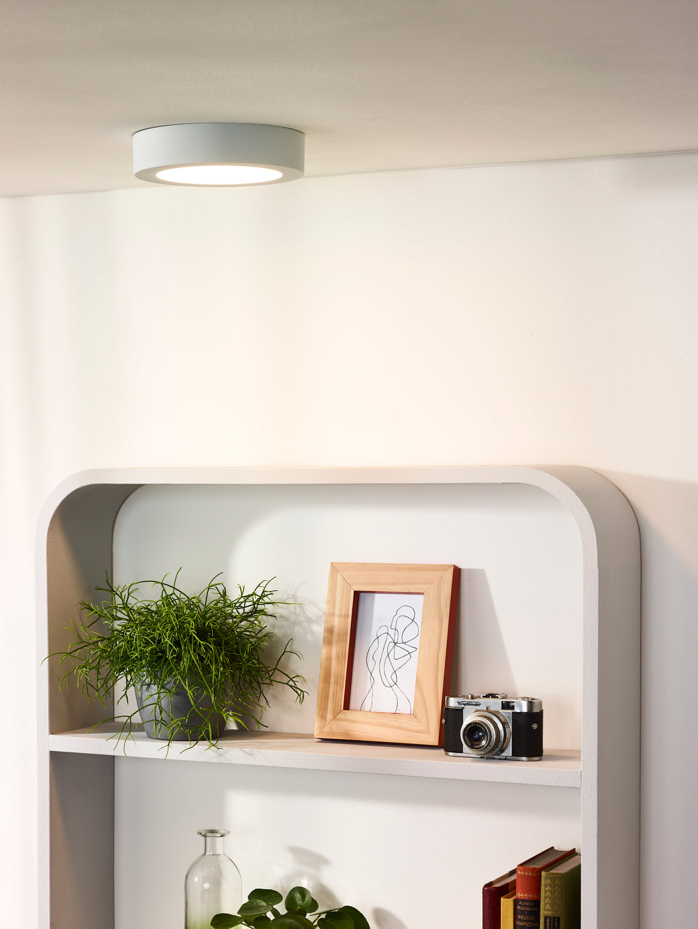 Lucide BRICE LED badeværelsesloftlampe, rund 18cm, dæmpbar 12W 3000K, IP44 Hvid