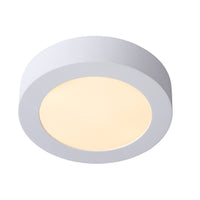 Lucide BRICE LED badeværelsesloftlampe, rund 18cm, dæmpbar 12W 3000K, IP44 Hvid