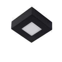 Lucide BRICE LED badeværelsesloftlampe, dæmpbar 8W 3000K, IP44, kvadratisk sort finish