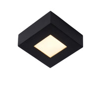 Lucide BRICE LED badeværelsesloftlampe, dæmpbar 8W 3000K, IP44, kvadratisk sort finish