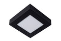 Lucide BRICE LED badeværelses loftlampe, dæmpbar 15W 3000K, IP44, firkantet mat sort finish
