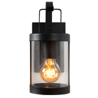 Lucide LINDELO væglampe indendørs udendørs, E27 fatning, maks. 60W, 220-240V, IP44, Mat sort metalfinish