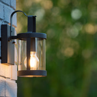 Lucide LINDELO væglampe indendørs udendørs, E27 fatning, maks. 60W, 220-240V, IP44, Mat sort metalfinish