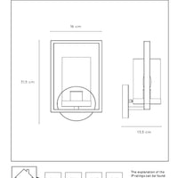 Lucide NISPEN væglampe Sort, 1xE14 fatning, maks. 40W, IP44 udendørs indendørs metalarmatur 220-240V