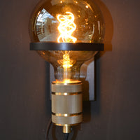 Lucide OTTELIEN wall lamp, 1xE27, 60W max, 220-240V, IP20, modern matt black steel with brass socket