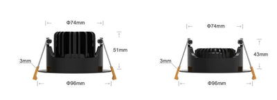 LED indbygningsspot fra LCB, 95mm, 5W, 420 lumen, 2700K varm hvid, IP65, dæmpbar, til badeværelse