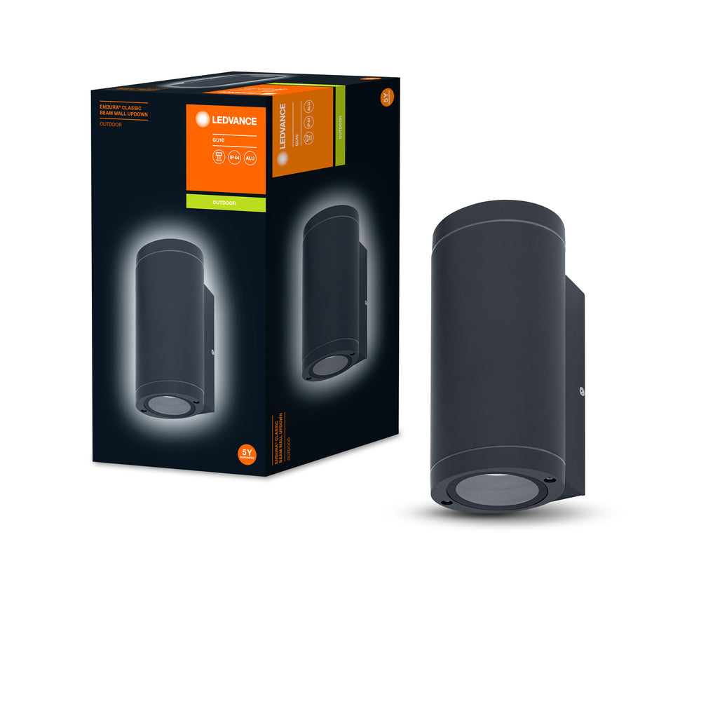 Ledvance ENDURA BEAM Væg UpDown Lampe GU10, 2x35W, IP44 Udendørs Overflademontering, Mørkegrå Aluminium