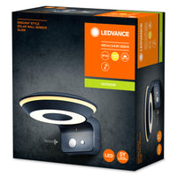 Ledvance Endura Style solar GLOW Wall Sensor LED 3.6W 3000K IP44 Dark Gray Outdoor Light
