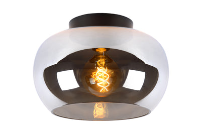 Lucide JUDI loftlampe Ø30,5cm, røgfarvet glas, 1xE27, dæmpbar, moderne stil, metalramme, IP20