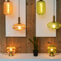 Lucide MALOTO loftslampe, vintage oval metal og glas, E27 fatning, maks. 40W, IP20, grøn bronzefinish