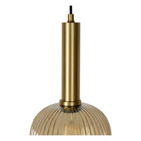 Lucide MALOTO vintage pendant light, 1xE27, 40W max, amber glass, bronze finish, height adjustable, IP20