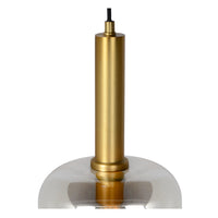 Lucide JOANET hanging lamp Ø22cm, 1xE27 socket, bronze with fumé glass, height adjustable, IP20