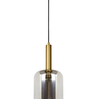 Lucide JOANET hanging lamp Ø22cm, 1xE27 socket, bronze with fumé glass, height adjustable, IP20