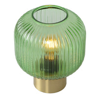 Lucide Maloto vintage table lamp, metal and glass, E27 socket, 40W max, IP20, bronze green amber finish
