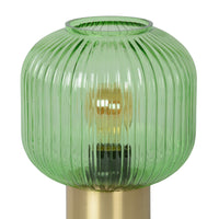 Lucide Maloto vintage table lamp, metal and glass, E27 socket, 40W max, IP20, bronze green amber finish