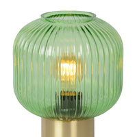 Lucide Maloto vintage table lamp, metal and glass, E27 socket, 40W max, IP20, bronze green amber finish
