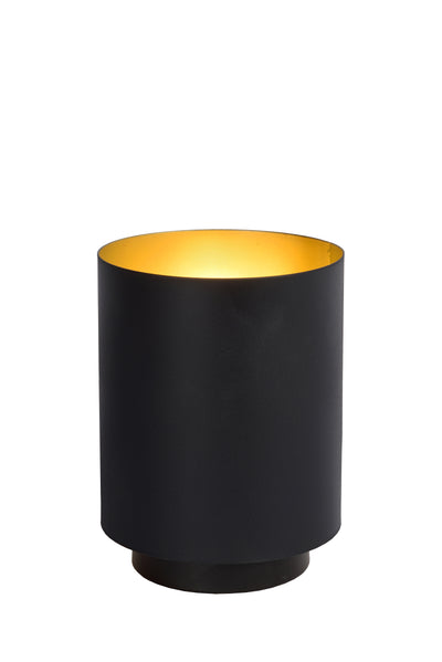 Lucide SUZY vintage table lamp, cylinder metal, Sandy Black Gold finish, E14 socket, 220-240V, IP20
