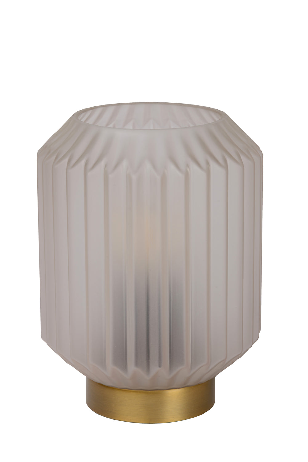 Lucide SUENO bordlampe Ø13cm E14 fatning Hvidt glas med base i guldstål moderne design indendørs IP20