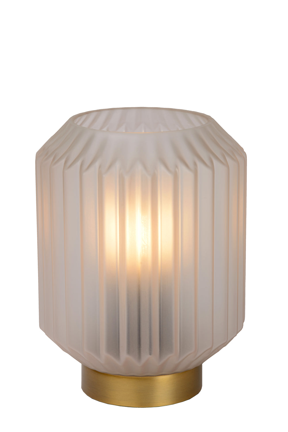 Lucide SUENO bordlampe Ø13cm E14 fatning Hvidt glas med base i guldstål moderne design indendørs IP20