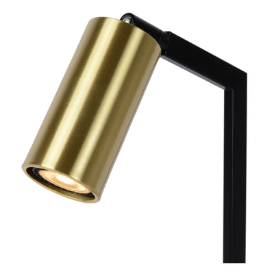 Lucide SYBIL bordlampe, 1xGU10, 230V, IP20, Sort med Mat Guld, moderne stål, 360° justerbar, til indendørs brug