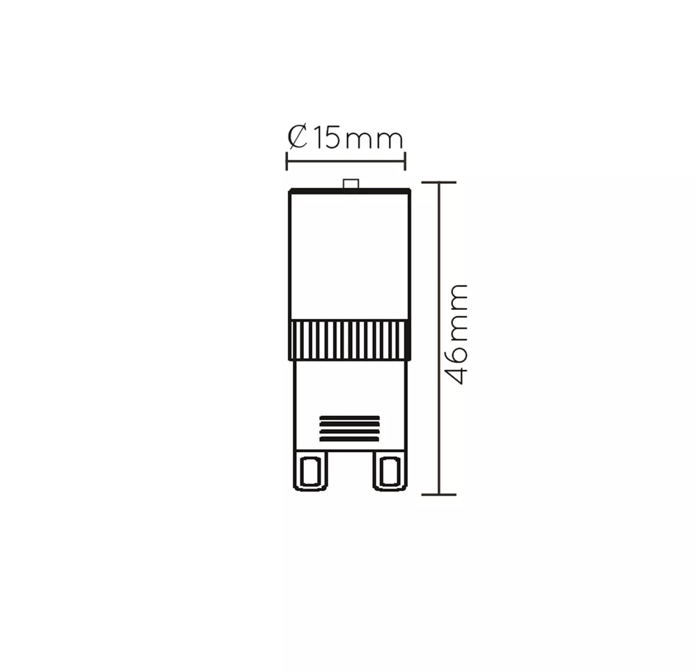Lucide G9 LED lampe Ø1.5cm dæmpbar 2700K hvid 3.5W 1x nyttig lumen CRI 80