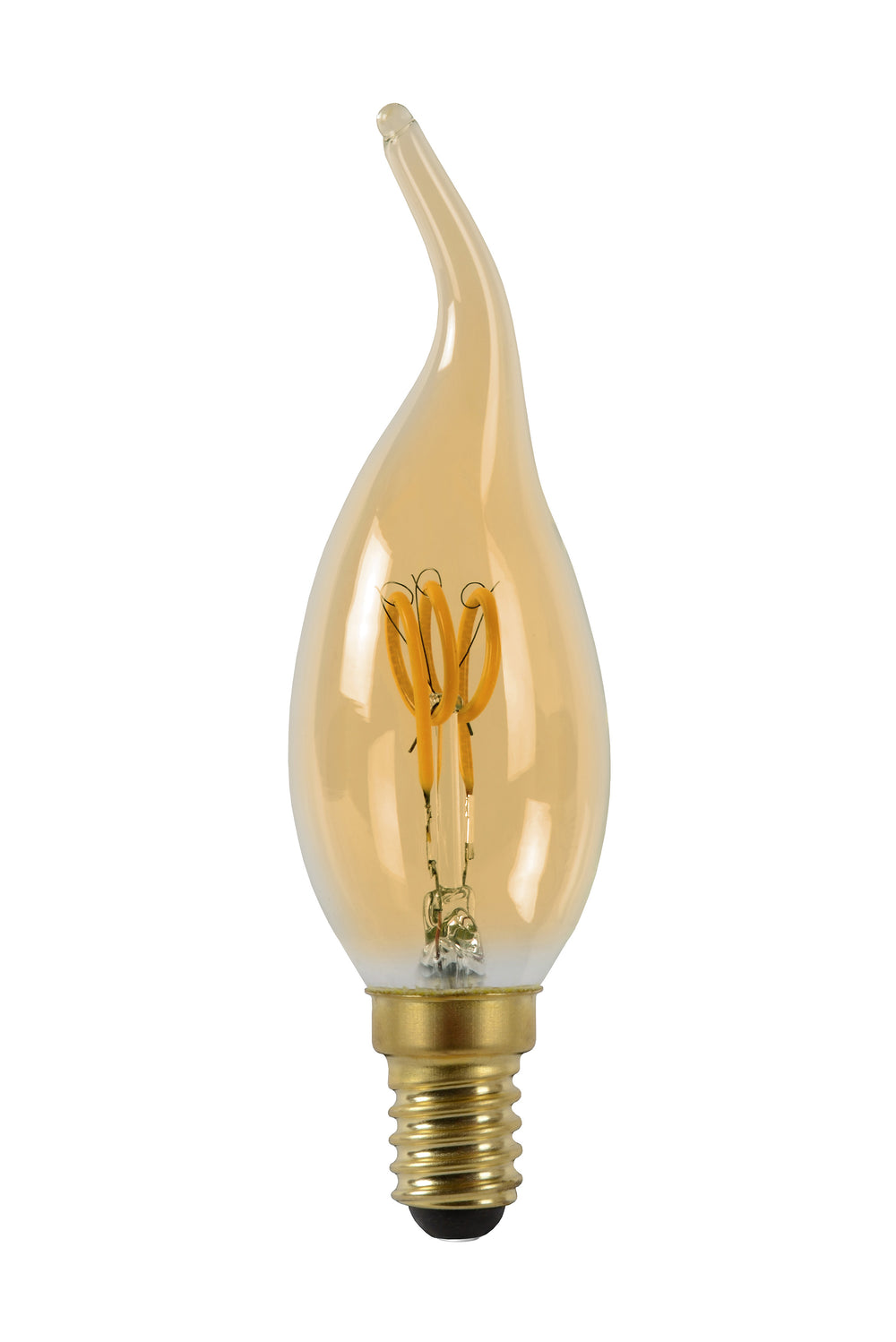 Lucide CT35 LED filament candle bulb E14 3W 2200K dimmable Amber glass 165 lumens IP20 vintage style
