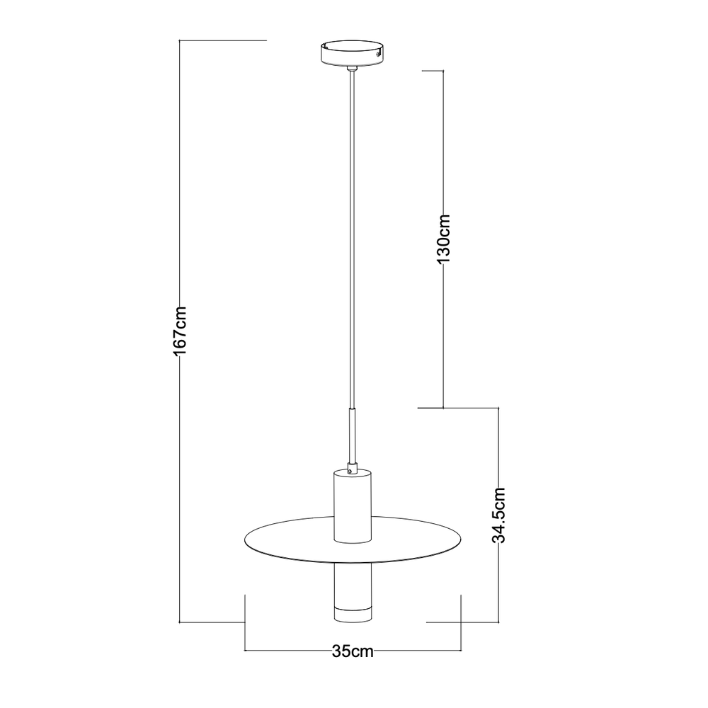 Lucide SELIN moderne hængelampe Ø35cm, 1xGU10, metal Sort og Gul Messing, justerbar højde, IP20