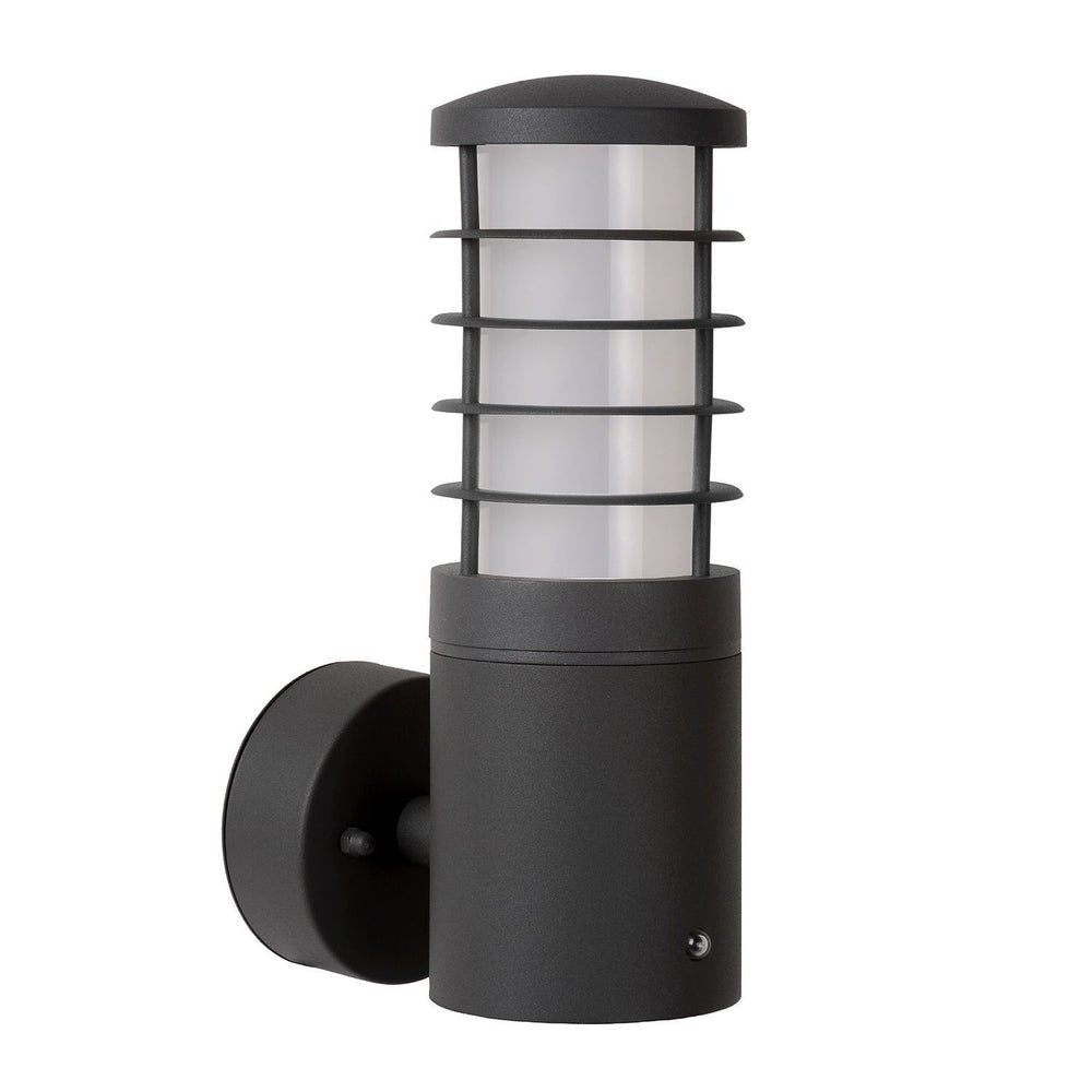 Lucide solid udendørs væglampe Ø9cm E27 IP54 antracit LED