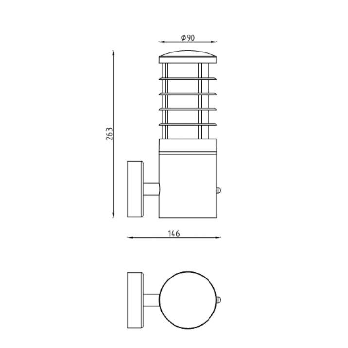 Lucide solid udendørs væglampe Ø9cm E27 IP54 antracit LED
