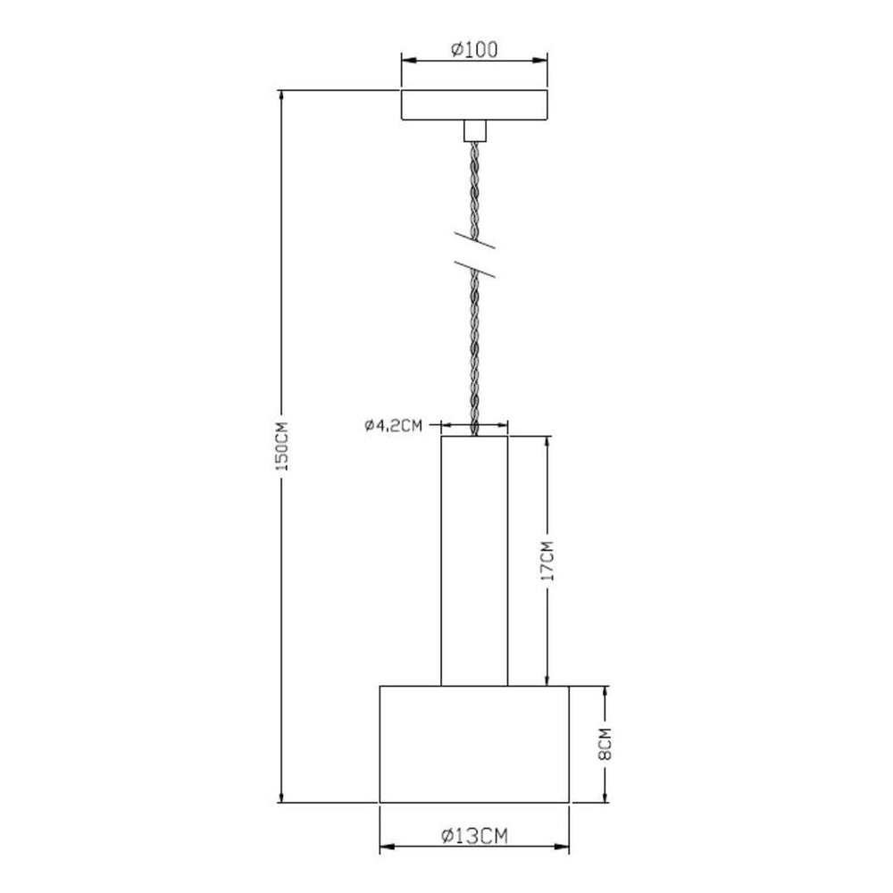 Lucide TEUN retro hængelampe Ø13cm, justerbar højde, E27 fatning, metal satin nikkel og mat sort, IP20